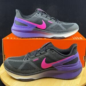 Men Nike Air Zoom Structure 25 Running Shoes Size 10 Black Purple DJ7883 010